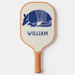 Personalized Navy Blue Armadillo Pickleball Paddle