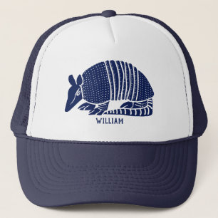 Personalized Navy Blue Armadillo Trucker Hat