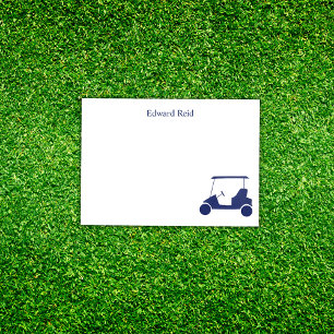 Personalized Navy Blue Golf Cart Post-it Notes
