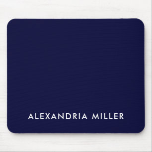 Personalized Navy Blue Minimalist Monogram Mouse Pad