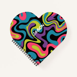 Personalized Neon Abstract Pattern — Retro Design Notebook