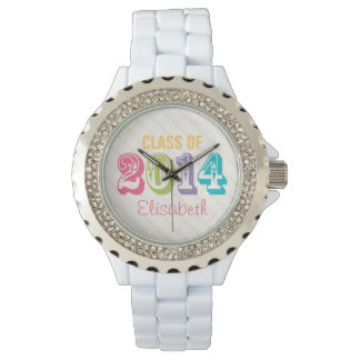 PERSONALIZED NEON RAINBOW CLASS OF 2014 WATCH