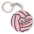 Personalized Netball Ball Design Keyring