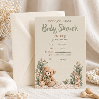 Personalized Neutral Baby Shower Invitation