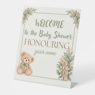 Personalized Neutral Baby Shower sighn Pedestal Sign