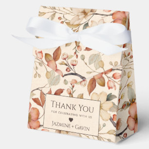 Personalized Neutral Beige Wildflower Baby Shower Favour Box