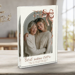 Personalized Neutral Mothers Day Earth Tone Modern Photo Block
