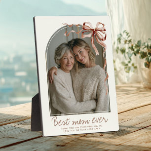 Personalized Neutral Mothers Day Photo Earth Tone  Plaque