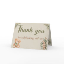 Personalized Neutral Teddy Bear Baby Shower Thank