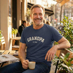 Personalized New Grandpa Est Date Father's Day Tri-Blend Shirt