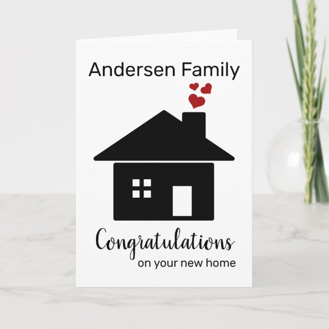 Personalized New Home Card, Housewarming Card (Front)
