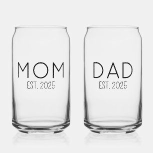 Personalized New Parents Gift - First-time Mom and Can Glass