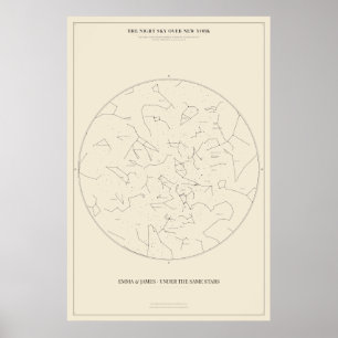 Personalized New York Star Map Poster