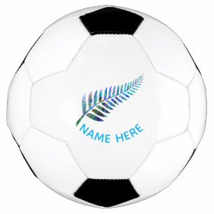 PERSONALIZED NEW ZEALAND FERN PAUA SOCCER BALL