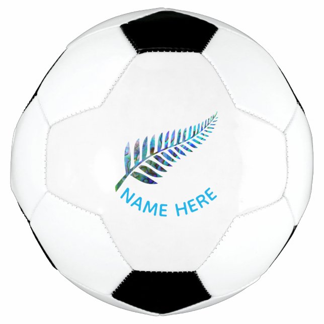 PERSONALIZED NEW ZEALAND FERN PAUA SOCCER BALL (Front)