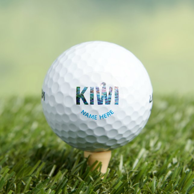 PERSONALIZED NEW ZEALAND KIWI PAUA GOLF BALLS (Insitu Tee)
