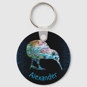 PERSONALIZED NEW ZEALAND KIWI PAUA KEY RING