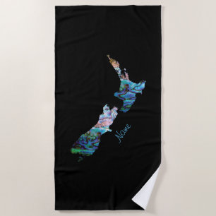 PERSONALIZED NEW ZEALAND PAUA BEACH TOWEL