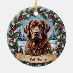 Personalized Newfoundland Christmas Ceramic Ornament