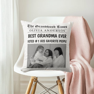 Personalized Newspaper   Best Grandma Gift Cushion