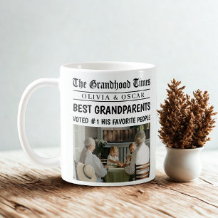 Personalized Newspaper Mug   Best Grandparents