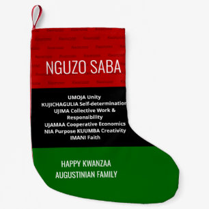 Personalized NGUZO SABA 7 Principles Happy Kwanzaa Small Christmas Stocking