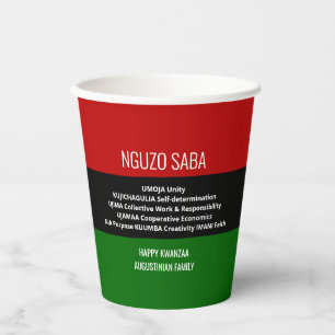 Personalized NGUZO SABA Happy Kwanzaa Napkins Paper Cups