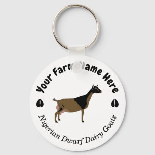 Personalized Nigerian Dwarf Dairy Goat Key Ring