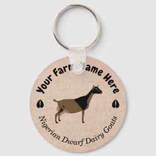 Personalized Nigerian Dwarf Dairy Goat Key Ring