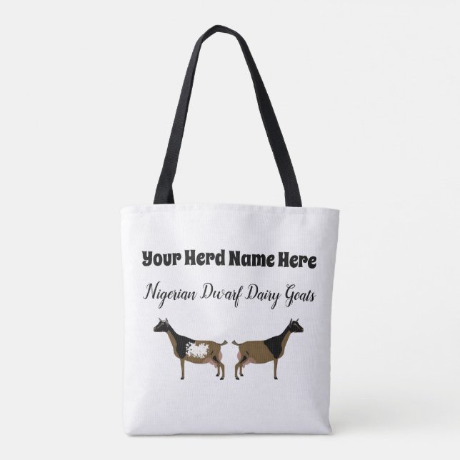 Personalized Nigerian Dwarf Dairy Goat Tote Bag (Back)