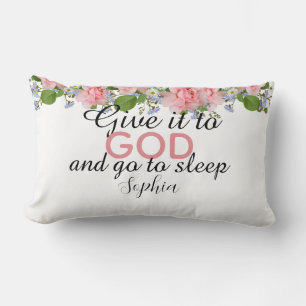 Personalized night prayer floral Christian Lumbar Cushion