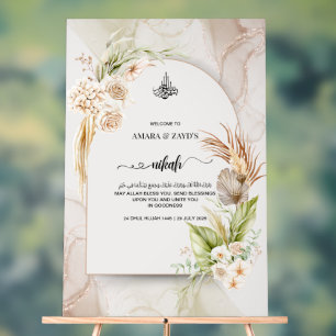 Personalized Nikah Welcome Acrylic Sign - Rose