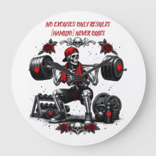 Personalized No Excuses Only Results Large Clock