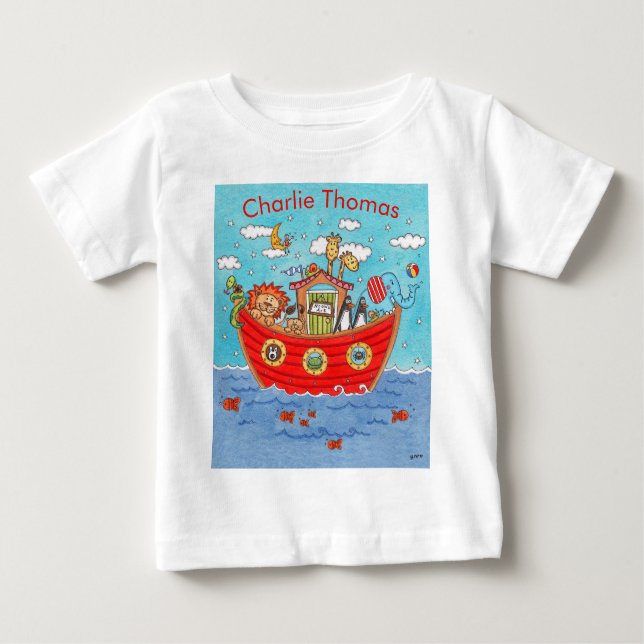 Personalized Noah's Ark  Baby T-Shirt (Front)