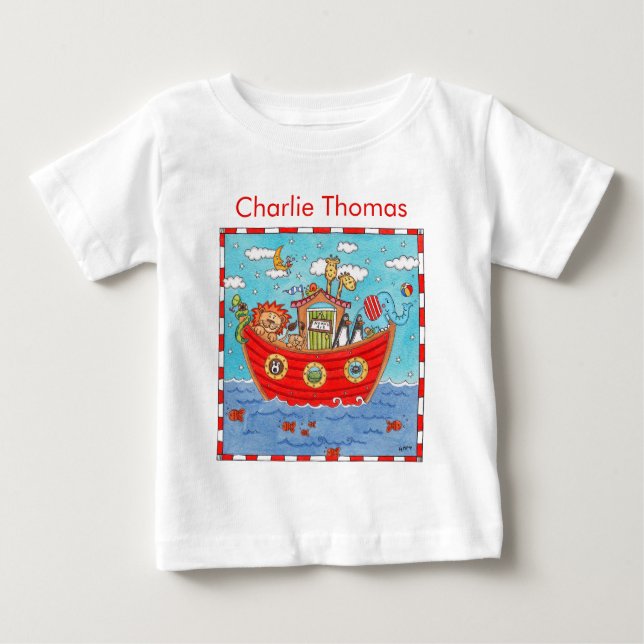 Personalized Noah's Ark  Baby T-Shirt (Front)
