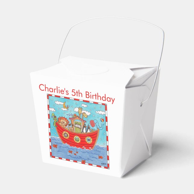 Personalized Noah's Ark  Favour Box (Front Side)
