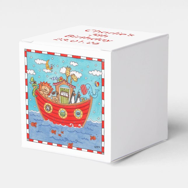 Personalized Noah's Ark  Favour Box (Front Side)