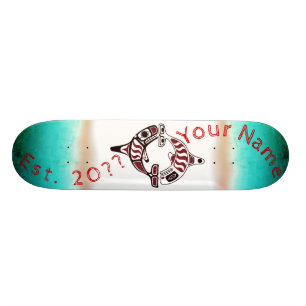 Personalized Northwest Coast Duel Killer Whale Skateboard