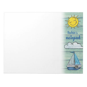 Personalized Notepad 4 Driftwood Beach design