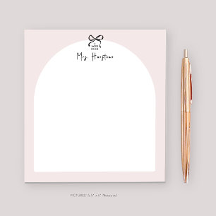 Personalized Notepad For Teacher Bow Design