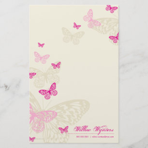PERSONALIZED NOTEPAPER :: butterflies 4P Stationery