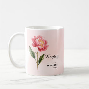 Personalized November Flower Mug