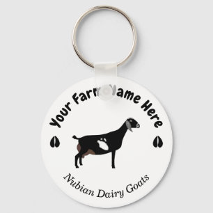 Personalized Nubian Dairy Goat Key Ring