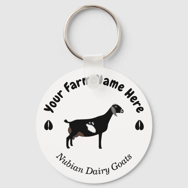 Personalized Nubian Dairy Goat Key Ring (Front)