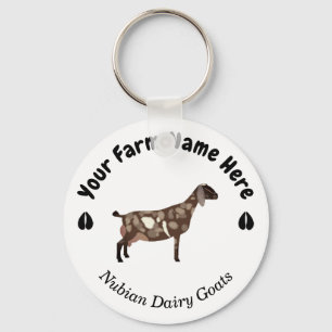 Personalized Nubian Dairy Goat Key Ring