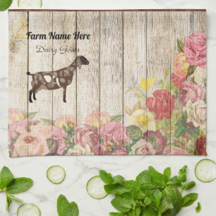 Personalized Nubian Dairy Goat Kitchen Towel