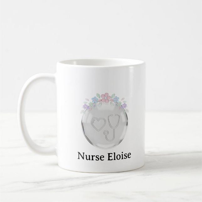 Personalized Nurse Gift Emblem Mug (Left)