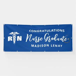 Personalized Nurse Graduation Party Blue Custom Banner