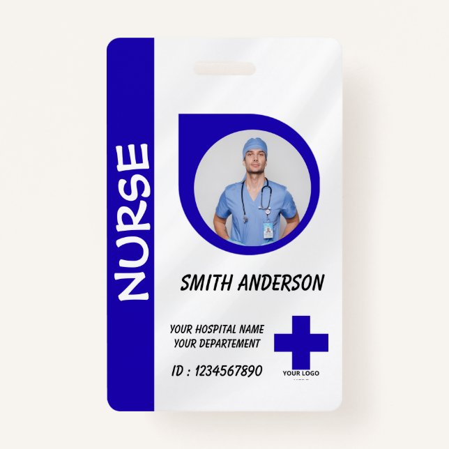 Personalized Nurse ID Badge for Hospital Staff (Front)