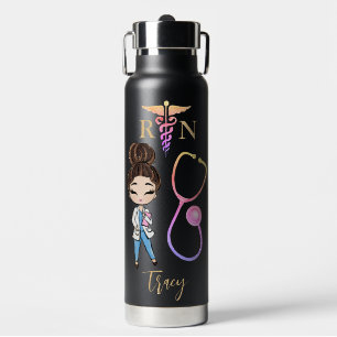 Personalized Nurse Monogram Gift Water Bottle